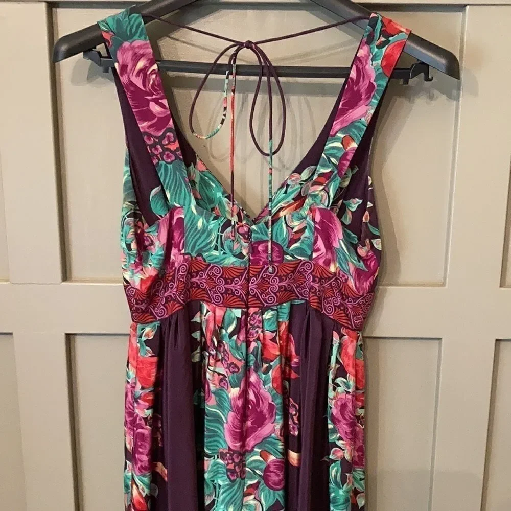 PLENTY by Tracy Reece 100% Silk Floral Sleeveless Dress
